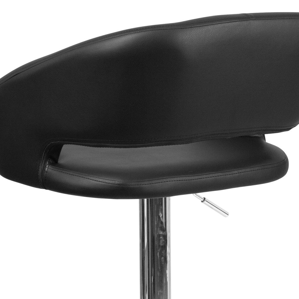 Modern Upholstered Adjustable-Height Barstool with Rounded Back