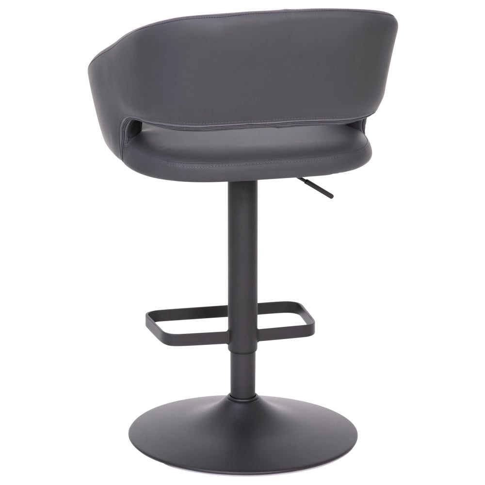 Modern Upholstered Adjustable-Height Barstool with Rounded Back