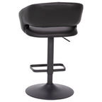 Modern Upholstered Adjustable-Height Barstool with Rounded Back