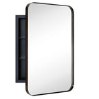 TEHOME WH Recessed Framed Medicine Cabinet with Mirror and Adjustable Shelves