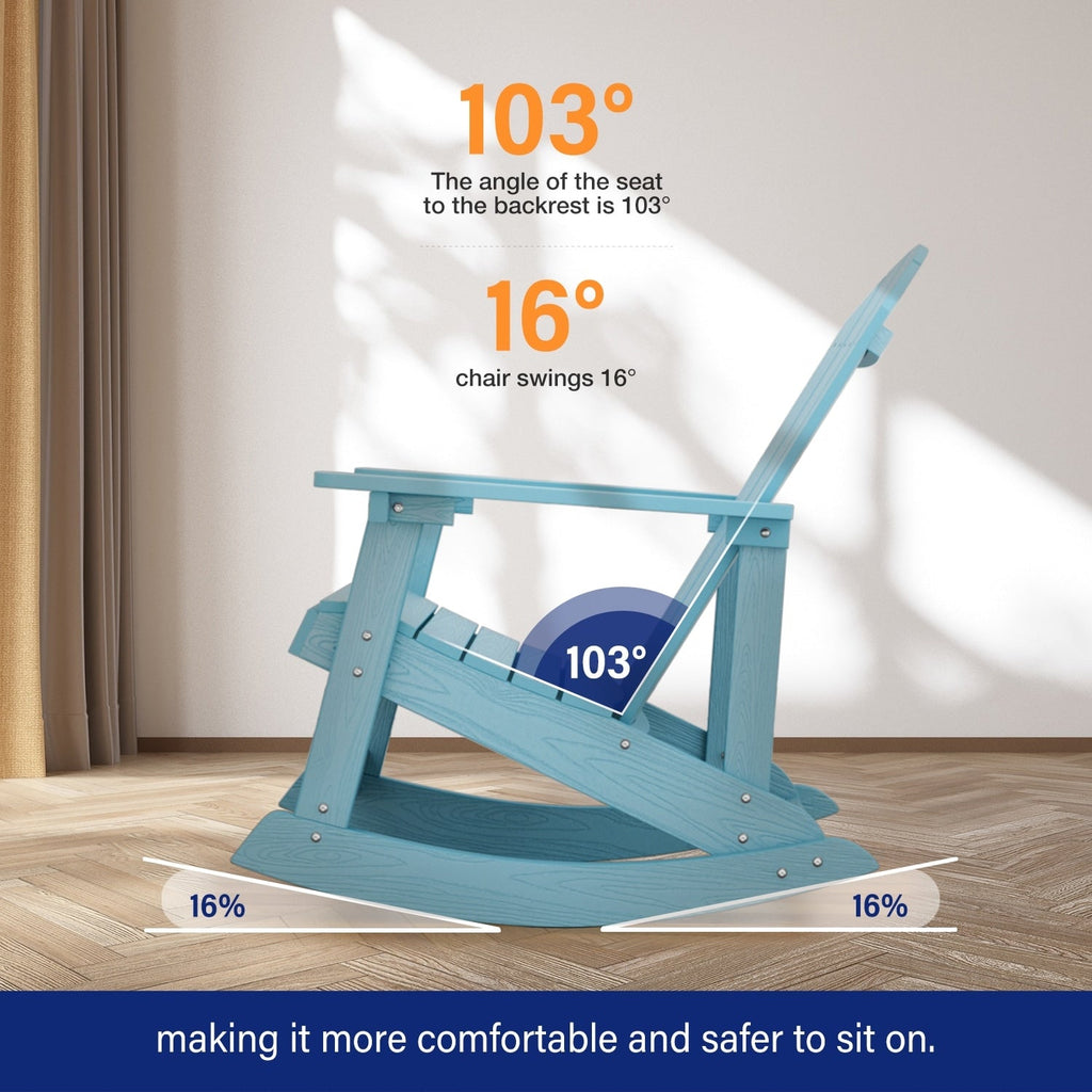 WINSOON All Weather Outdoor Rocking Chair, Set of 2