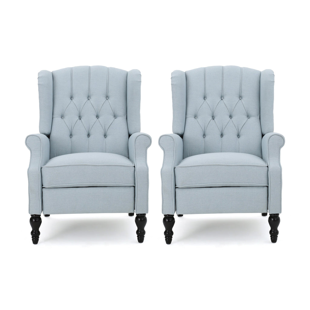 Walter Tufted Fabric Recliners (Set of 2) by Christopher Knight Home