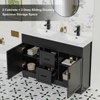 Wavy Line 30/36/48 Bathroom Vanity Set with Sink & Faucet