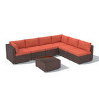 Wicker/ Steel 7-piece Outdoor Cushioned Sectional Sofa Set