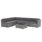 Wicker/ Steel 7-piece Outdoor Cushioned Sectional Sofa Set