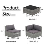 Wicker/ Steel 7-piece Outdoor Cushioned Sectional Sofa Set