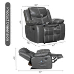 Wide Seat Durable Leather Massage and Heat Recliner