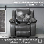 Wide Seat Durable Leather Massage and Heat Recliner