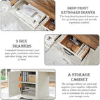 60 Farmhouse Executive Desk, Wood Home Office Desk, Computer Desk