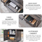 60 Farmhouse Executive Desk, Wood Home Office Desk, Computer Desk