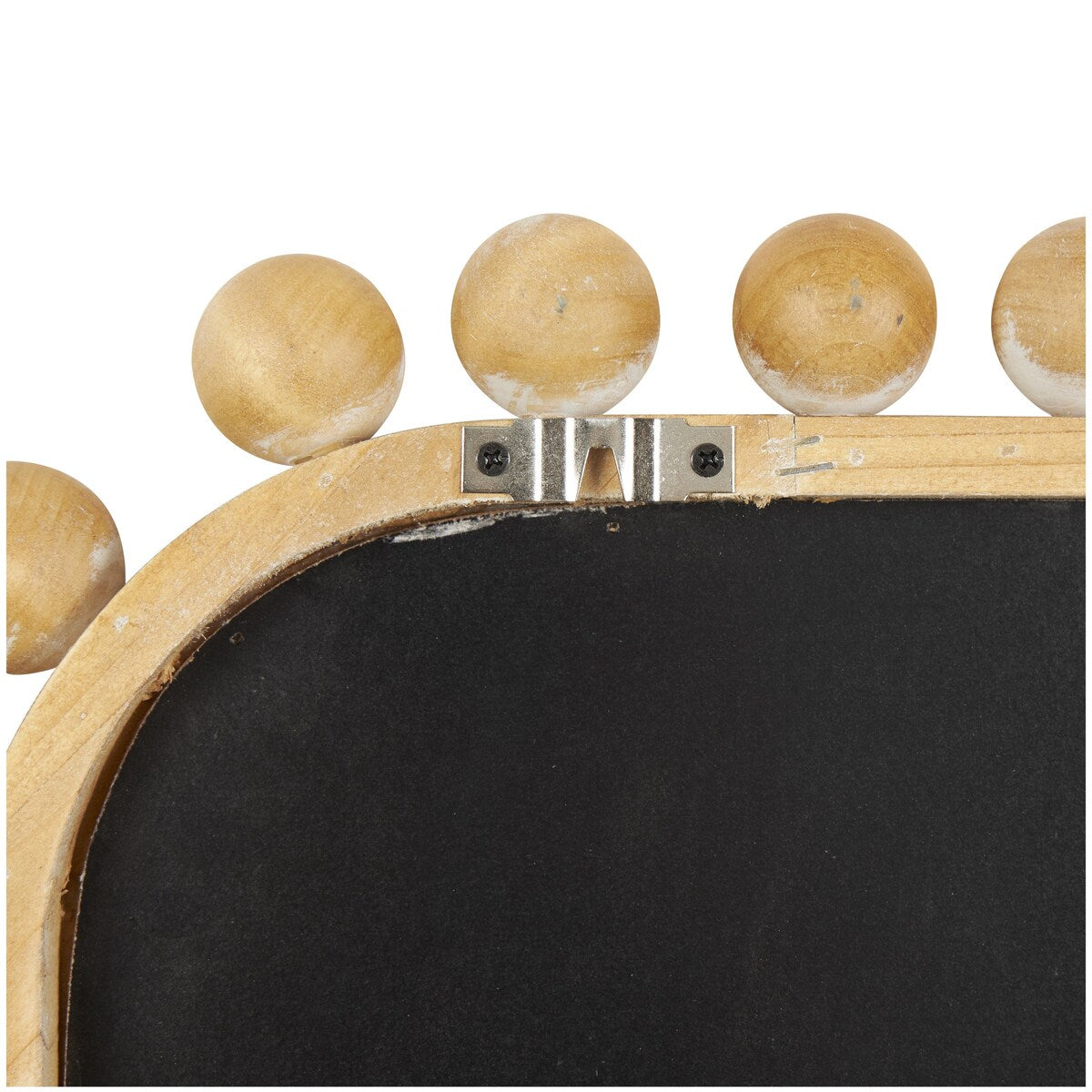 Wood Wall Mirror with Beaded Frame - Brown - Roche River Decor