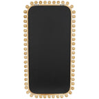 Wood Wall Mirror with Beaded Frame - Brown - Roche River Decor