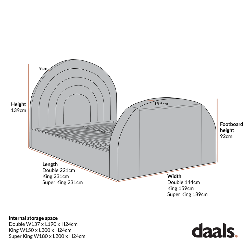 Archer Taupe Boucle Ottoman TV Bed