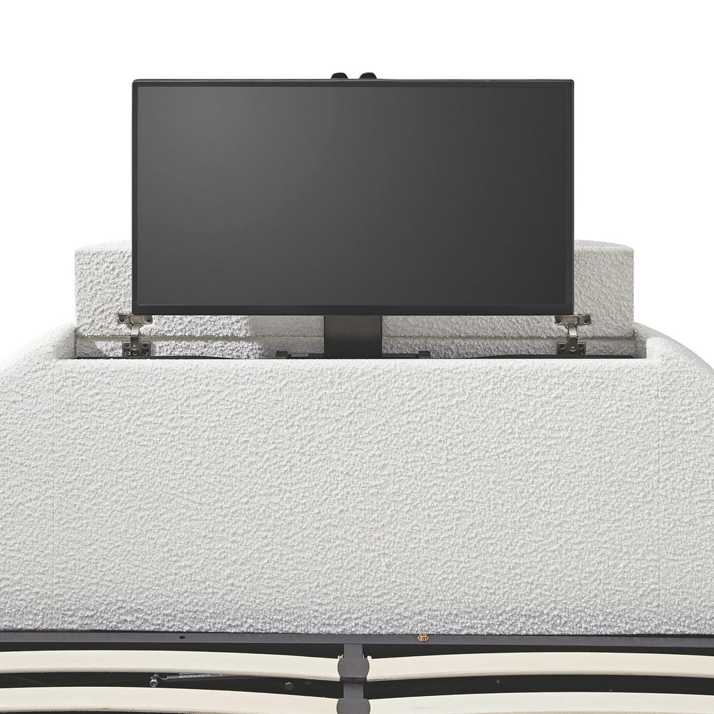 Archer White Boucle Ottoman TV Bed
