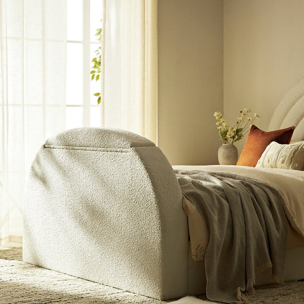 Archer White Boucle Ottoman TV Bed