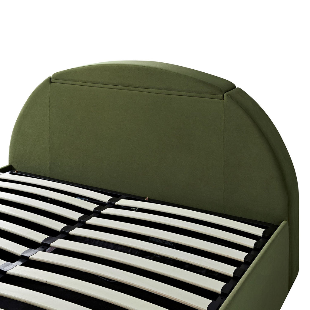 Archer Moss Green Velvet Ottoman TV Bed