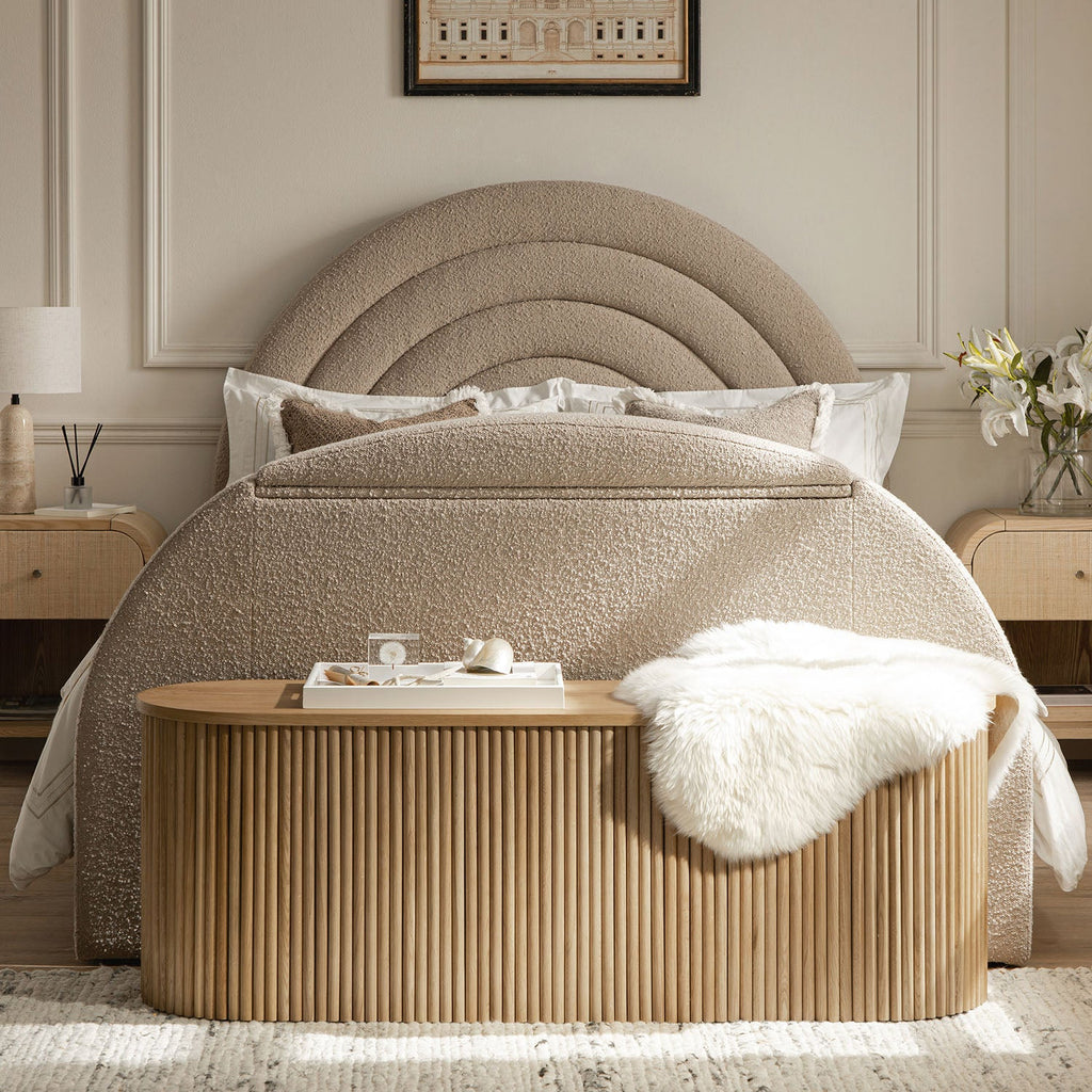 Archer Taupe Boucle Ottoman TV Bed