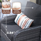 XIZZI 4-piece Outdoor Patio Furniture Conversation Set with Table