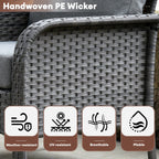 XIZZI 4-piece Outdoor Patio Furniture Conversation Set with Table