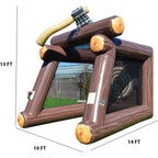 XJUMP Inflatable Axe Throwing Target Game with Air Blower and Foam Axes, Commercial Grade Rental, Lightweight, Outdoor Play