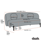 Amboise 3-Seater Curved Sofa with Ball Cushions, Marigold Textured Fabric