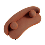 Amboise 3-Seater Curved Sofa with Ball Cushions, Brick Boucle