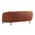 Amboise 3-Seater Curved Sofa with Ball Cushions, Brick Boucle