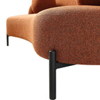 Amboise 3-Seater Curved Sofa with Ball Cushions, Brick Boucle