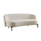 Amboise 3-Seater Curved Sofa with Ball Cushions, Ecru Boucle
