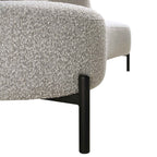 Amboise 3-Seater Curved Sofa with Ball Cushions, Mist Grey Boucle
