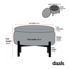 Amboise Round Storage Pouffe, Marigold Textured Fabric