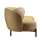 Amboise 3-Seater Curved Sofa with Ball Cushions, Marigold Textured Fabric