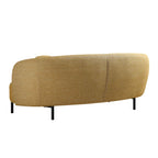 Amboise 3-Seater Curved Sofa with Ball Cushions, Marigold Textured Fabric