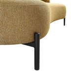 Amboise 3-Seater Curved Sofa with Ball Cushions, Marigold Textured Fabric