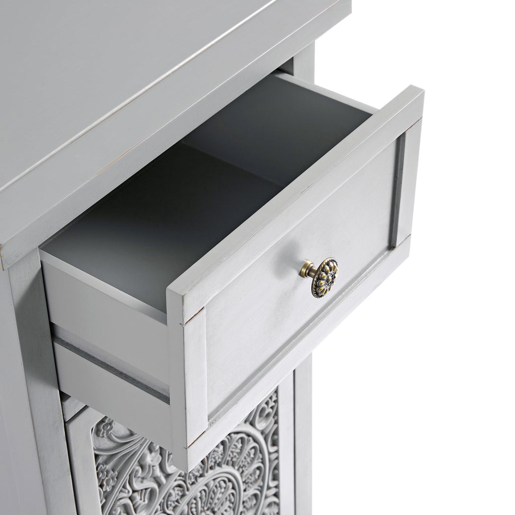 Chantilly Mid Grey Carved Bathroom Cupboard