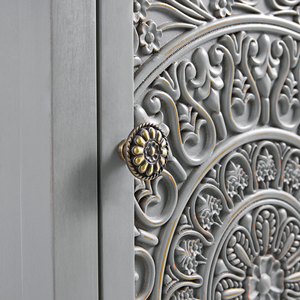 Chantilly Mid Grey Carved Bathroom Cupboard