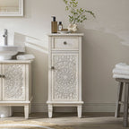 Chantilly Whitewashed Carved Bathroom Cupboard