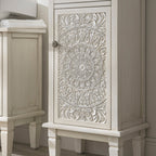 Chantilly Whitewashed Carved Bathroom Cupboard