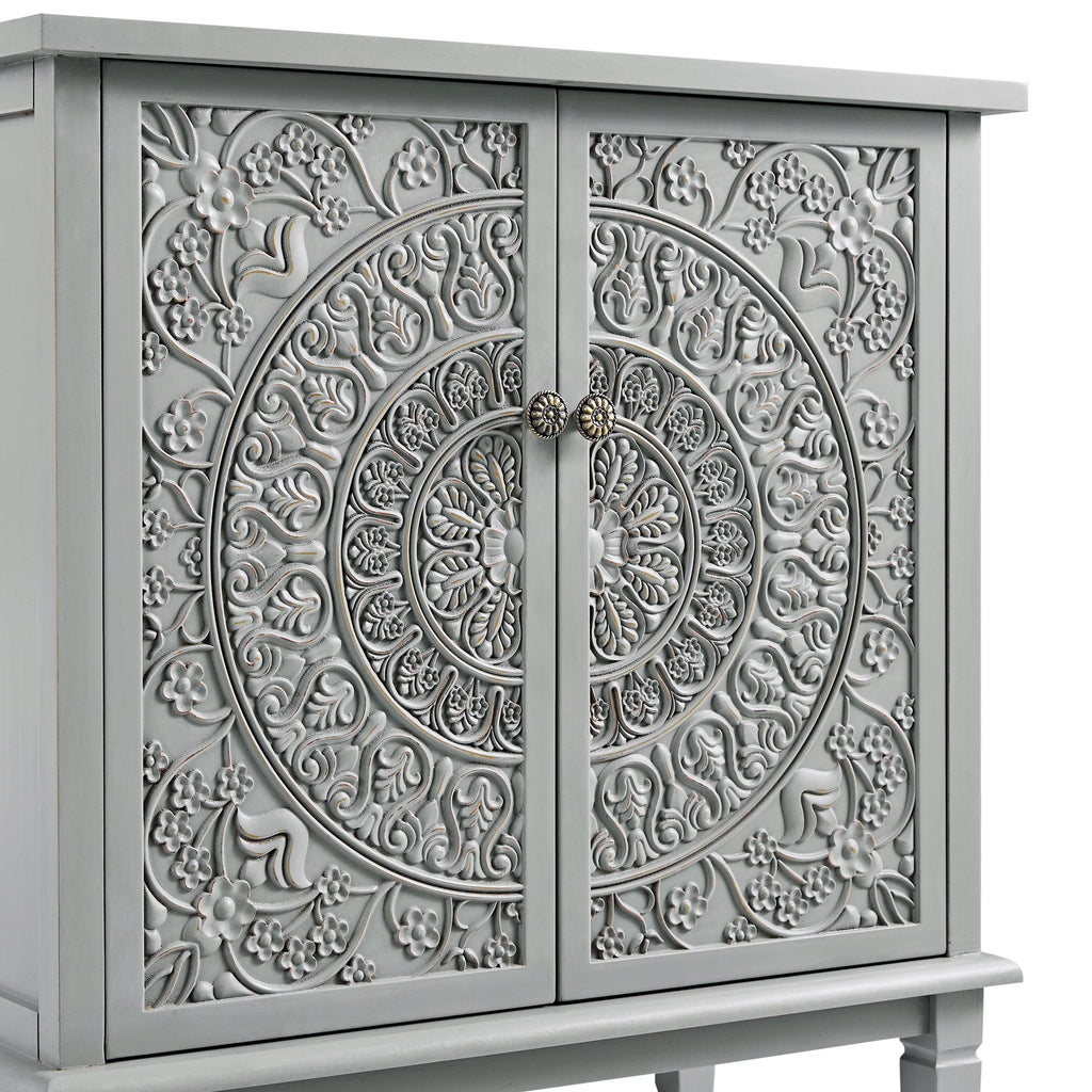 Chantilly Mid Grey Carved Small Sideboard
