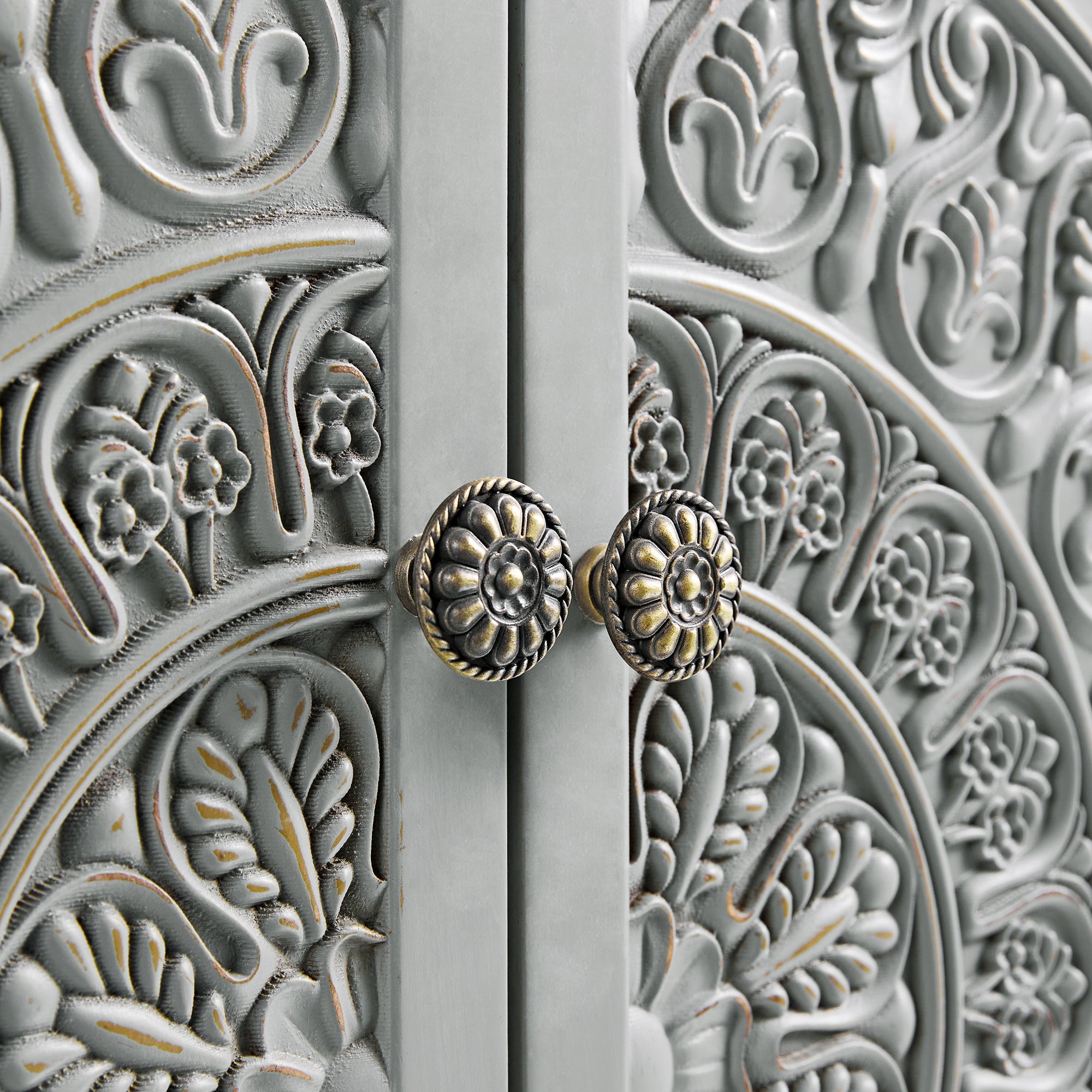 Chantilly Mid Grey Carved Small Sideboard