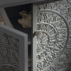 Chantilly Mid Grey Carved Small Sideboard