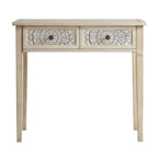 Chantilly Whitewashed Carved Console/ Dressing Table