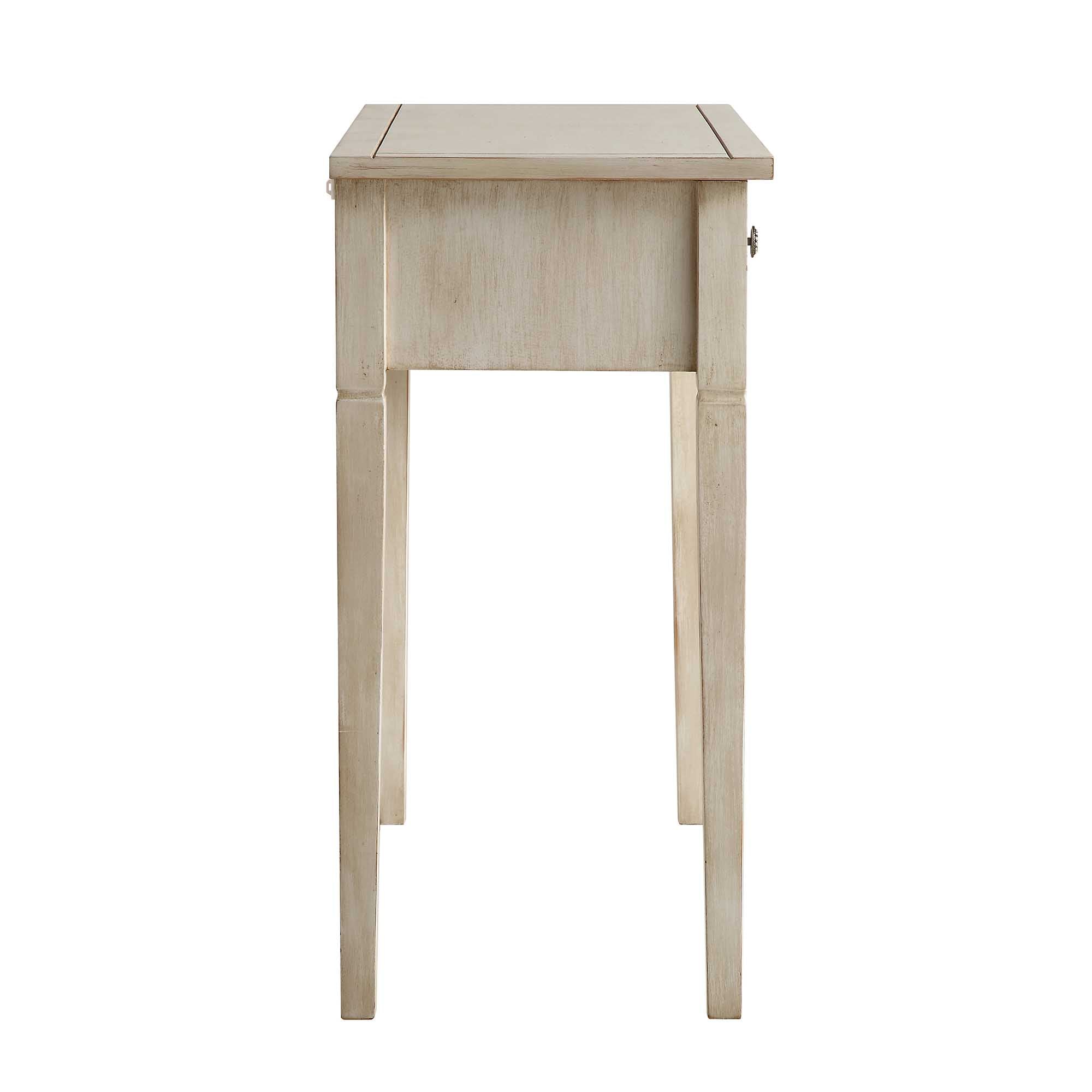 Chantilly Whitewashed Carved Console/ Dressing Table