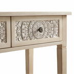 Chantilly Whitewashed Carved Console/ Dressing Table