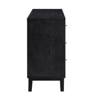 Bianca Chip Carved 6 Drawer Chest, Antique Bronze & Black