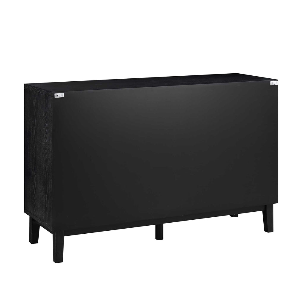 Bianca Chip Carved 6 Drawer Chest, Antique Bronze & Black