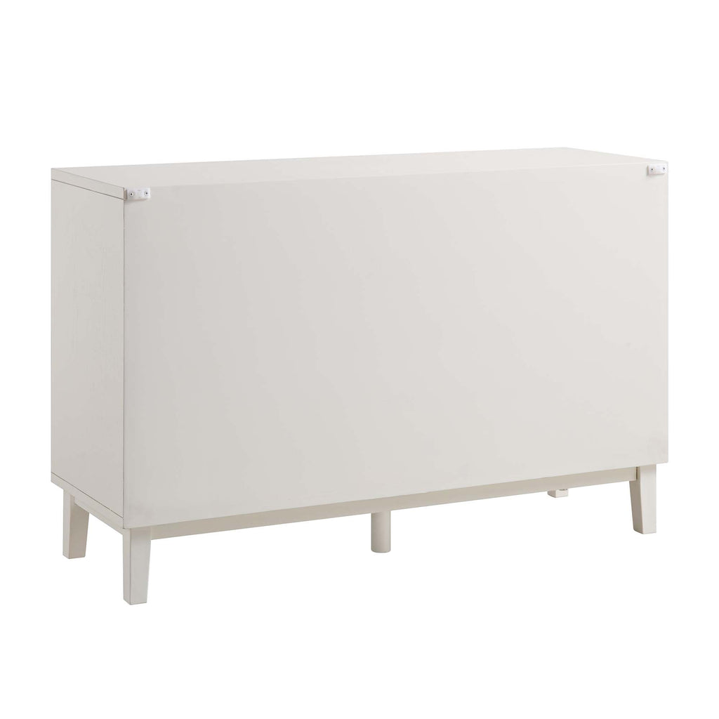 Bianca Chip Carved 6 Drawer Chest, Sand Beige & Ivory