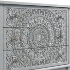 Chantilly Mid Grey Carved 3 Drawer Chest