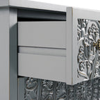 Chantilly Mid Grey Carved 3 Drawer Chest