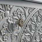 Chantilly Mid Grey Carved 3 Drawer Chest